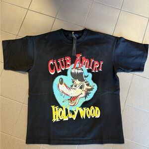 Amiri Black "Club Amiri Hollywood" Graphic Tee size M oversize fit heavy weight
